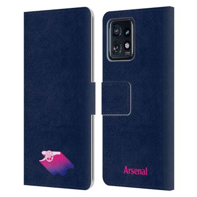Head Case Designs Officially Licensed Arsenal FC Gradient Crest and Gunners Logo Leather Wallet Case Compatible with Moto Edge 40 Pro/Plus 2023