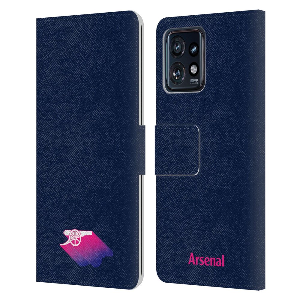 Head Case Designs Officially Licensed Arsenal FC Gradient Crest and Gunners Logo Leather Wallet Case Compatible with Moto Edge 40 Pro/Plus 2023