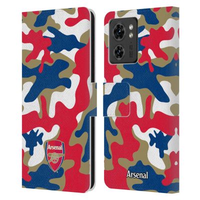 Head Case Designs Officially Licensed Arsenal FC Camouflage Crest Patterns Leather Wallet Case Compatible with Motorola Moto Edge 40/Edge (2023)