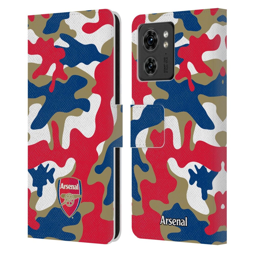 Head Case Designs Officially Licensed Arsenal FC Camouflage Crest Patterns Leather Wallet Case Compatible with Motorola Moto Edge 40/Edge (2023)