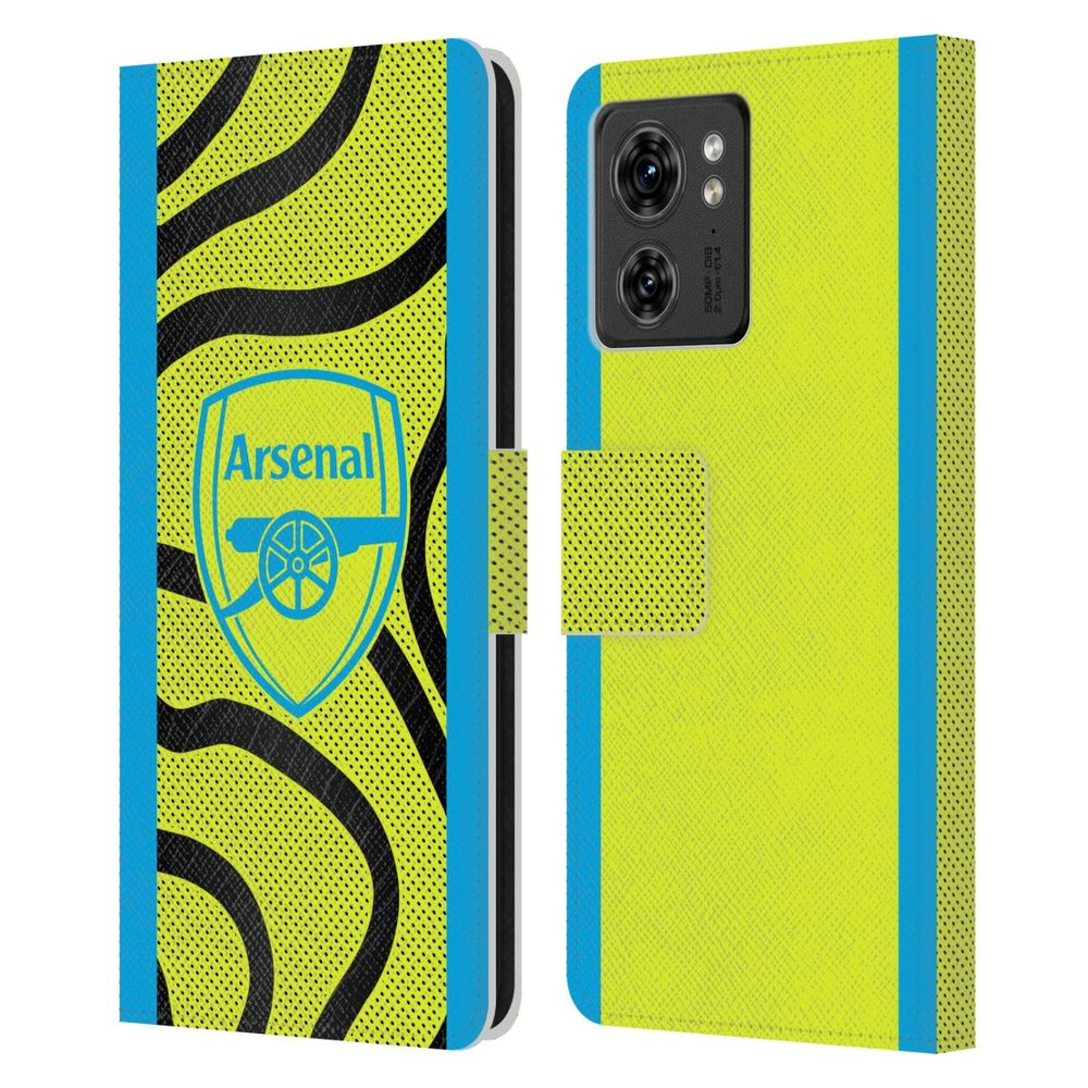 Head Case Designs Officially Licensed Arsenal FC Away 2023/24 Crest Kit Leather Wallet Case Compatible with Motorola Moto Edge 40/Edge (2023)