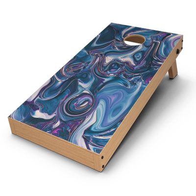 DesignSkinz - Decorative and Protective Scratch Resistant Skin Vinyl Wrap Kit for Cornhole Boards - Liquid Abstract Paint Remix V24