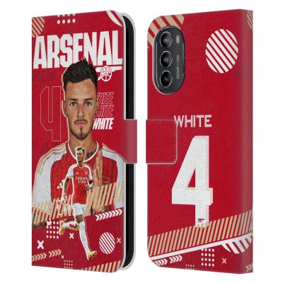 Head Case Designs Officially Licensed Arsenal FC Ben White 2023/24 First Team Leather Wallet Case Compatible with Motorola Moto G82 5G