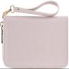B BRENTANO Vegan Leather Slim Single-Zipper Wallet with Pocket, Wristlet and Tassel Accent (Beige) view 2