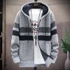 Lightweight Jacket Men, Hoodies Zip Up Fleece Jacket Heavyweight Hooded Sweatshirt Warm Thick Winter Coat Mens Bomber Jackets For Men Coat With Hood Fashion Jackets (M, Silver) view 2