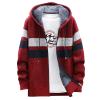 Waterproof Jackets For Men, Hoodies Zip Up Fleece Jacket Heavyweight Hooded Sweatshirt Warm Thick Winter Coat Mens Bomber Jacket Lightweight Rain Up Jacket (XXL, Red) view 1