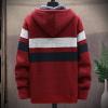 Waterproof Jackets For Men, Hoodies Zip Up Fleece Jacket Heavyweight Hooded Sweatshirt Warm Thick Winter Coat Mens Bomber Jacket Lightweight Rain Up Jacket (XXL, Red) view 3