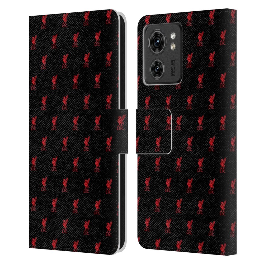 Head Case Designs Officially Licensed Liverpool Football Club Red Crest & Liver Bird Patterns Leather Book Wallet Case Cover Compatible with Motorola Moto Edge 40