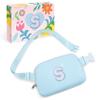 COSHAYSOO Initial Letter Fanny Pack for Girls Personalized Christmas Birthday Gifts for 6 7 8 9 10 11 12 Year Old Teen Girl, Girly Fashion Crossbody Purse Belt Bag Preteen Tween Trendy Stuff Blue S view 1
