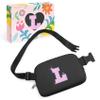 COSHAYSOO Initial Letter Fanny Pack for Girls Personalized Christmas Birthday Gifts for 6 7 8 9 10 11 12 Year Old Teen Girl, Girly Fashion Crossbody Purse Belt Bag Preteen Tween Trendy Stuff Black L view 1