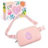 COSHAYSOO Pink Belt Bag Initial Fanny Pack Crossbody Purse for Girls 5-7 6-8 8-10 10-12 Personalized Birthday Gifts for Daughter Big Little Sister Tween Flower Girl Girly Stuff Letter C view 1