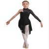 winying Kids Girls Ballet Lyrical Dance Dress Modern Contemporary Costume One Shoulder Long Sleeve Maxi Long Dress Black 12 Years view 1