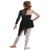 winying Kids Girls Ballet Lyrical Dance Dress Modern Contemporary Costume One Shoulder Long Sleeve Maxi Long Dress Black 12 Years view 2