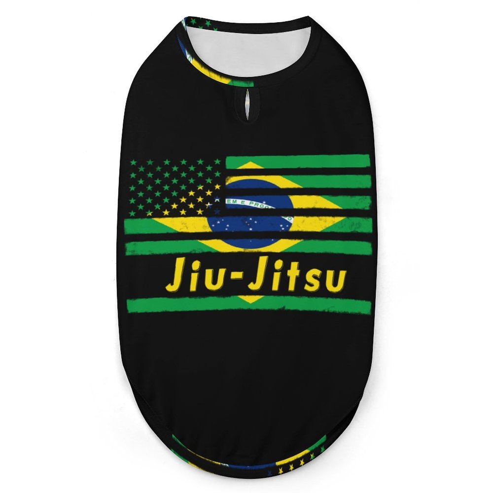Brazilian Jiu-Jitsu American Flag Dog Clothes Pullover Dog Shirts Soft Pet Vest Tank Top for Small Medium Dogs & Cats S