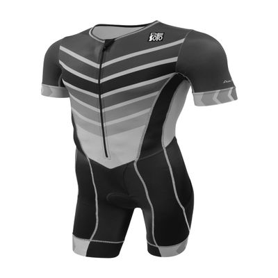 De Soto Men's Forza Sleeved Triathlon Flisuit FFTS (Size X-Large, Grey Chevron)