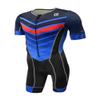 De Soto Men's Forza Sleeved Triathlon Flisuit FFTS (Size 2X-Large, Blue Chevron) view 1