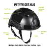 Adjustable Tactical Helmet with Helmet Cover, PJ Type Tactical Multifunctional Protective NVG Mount for Cosplay Hunting Shooting (Black) view 3