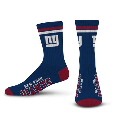 FBF - NFL 2 Stripe Adult Team Logo Crew Dress Socks Footwear for Men & Women Game Day Apparel Size X-Large XL Extra Large (New York Giants)