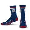 FBF - NFL 2 Stripe Adult Team Logo Crew Dress Socks Footwear for Men & Women Game Day Apparel Size X-Large XL Extra Large (New York Giants) view 1