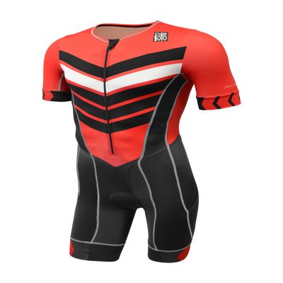 De Soto Forza Sleeved Triathlon Flisuit FFTS (Size Small, Red Chevron)