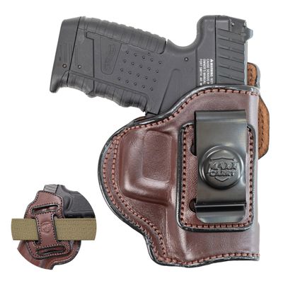 Maxx Carry Multi-Carry 4-Way OWB and IWB Leather Gun Holster fits Taurus G2c Holster 9mm or 40S&W, PT111 G2 | G 26, 27 | Walther PPQ SC, P22 | Sig P320 Micro Compact | Springfield XD 3, XD MOD 2