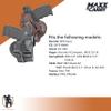 Maxx Carry Multi-Carry 4-Way OWB and IWB Leather Gun Holster fits Taurus G2c Holster 9mm or 40S&W, PT111 G2 | G 26, 27 | Walther PPQ SC, P22 | Sig P320 Micro Compact | Springfield XD 3, XD MOD 2 view 4
