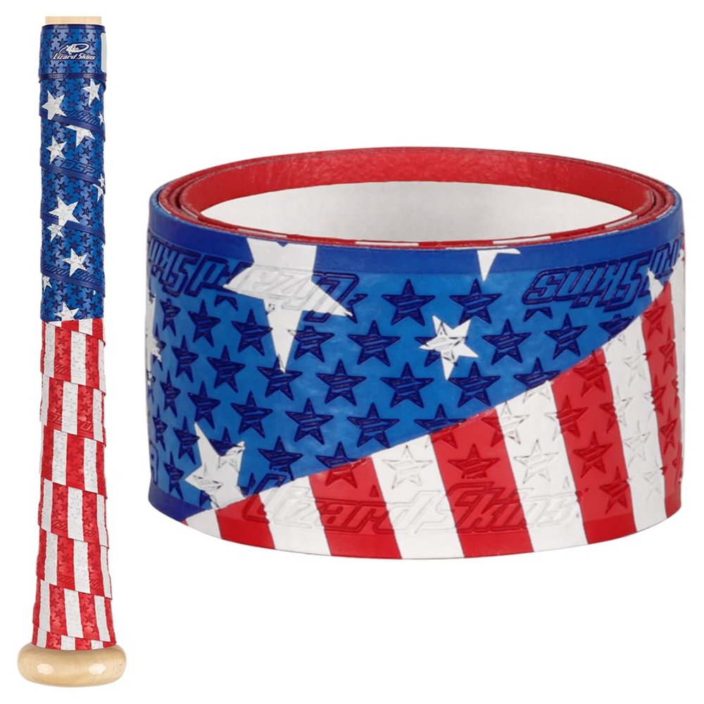 Lizard Skins DSP Ultra Specialty USA Bat Grip - 0.5mm 1.1mm 1.8mm Next-Gen Durasoft Polymer Baseball Bat Tape (Independence, 1.1mm)