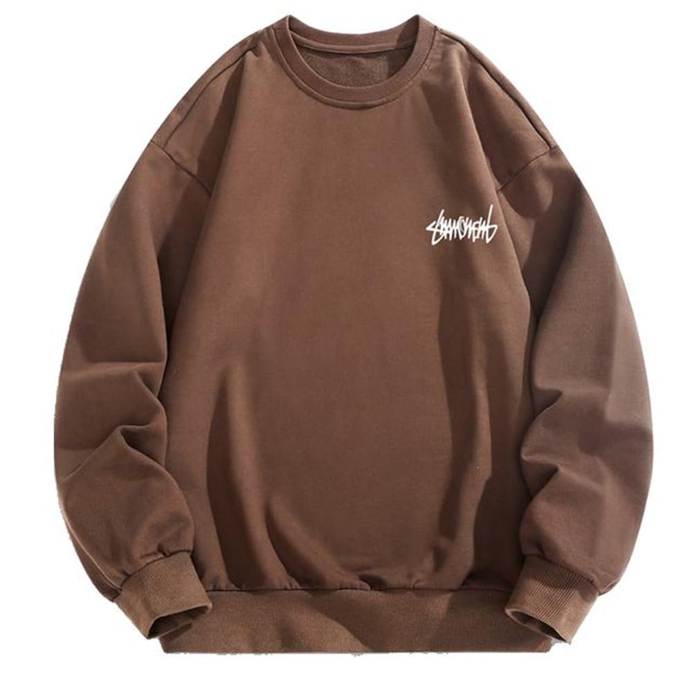 Xingfenly Solid Streetwear Sweatshirt Casual Long Sleeves Men Korean Crewneck Sweatshirts Autumn Clothes for s1 XS