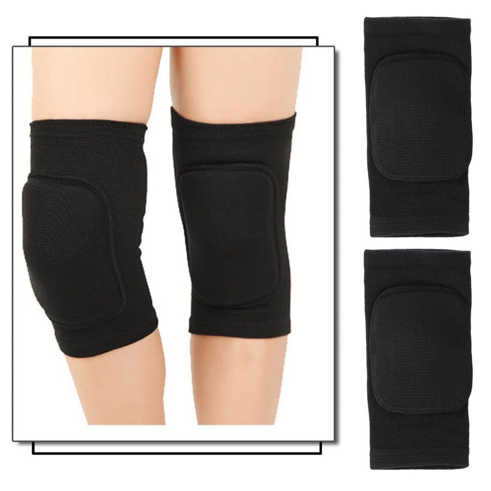Healifty Knee Pad Support Sleeves for Sports Activities Breathable Elastic Protective Sponge Design for Dancing Cycling Running Pair of Black s