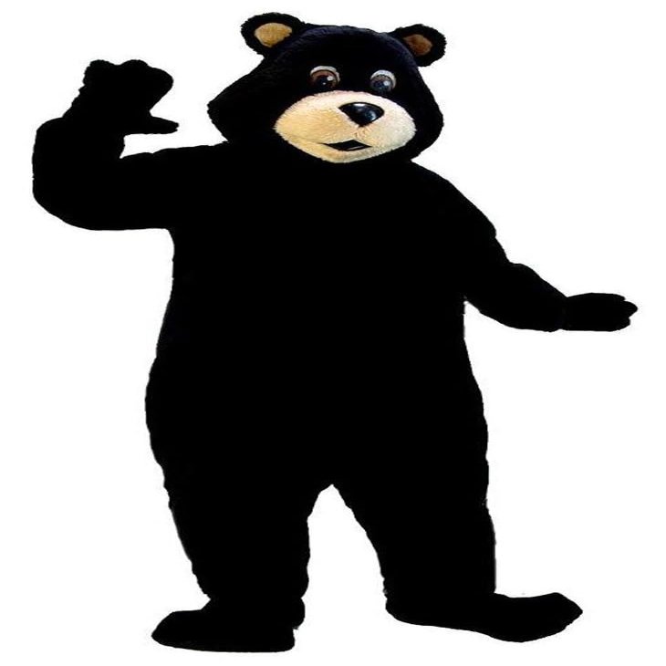FurryMascot Black Bear Mascot Costume Adult Size Mascotte Mascota Carnival Party Cosplay Costume Suit