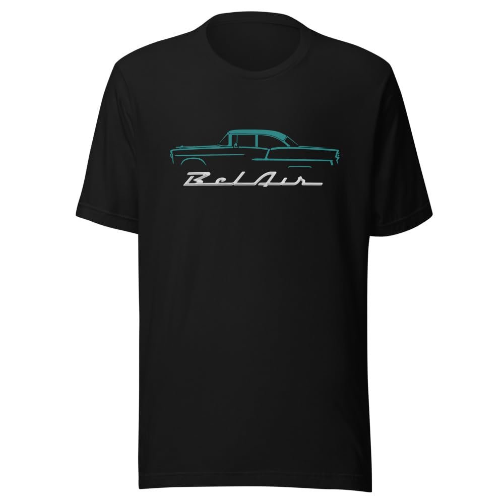 1955 Chevy Bel Air Silhouette Tropical Turquoise Unisex t-Shirt