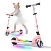 ANHAO Electric Scooter for Kids Ages 6-12(Mainly 6-10), Adjustable Handlebar and Speed, Anti-Slip Deck, Flash Wheel, Toddler Scooter for Kids up to 110 lbs, Max Speed 6 Mph, Gifts for Girls view 1