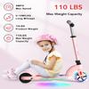 ANHAO Electric Scooter for Kids Ages 6-12(Mainly 6-10), Adjustable Handlebar and Speed, Anti-Slip Deck, Flash Wheel, Toddler Scooter for Kids up to 110 lbs, Max Speed 6 Mph, Gifts for Girls view 3