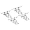 uxcell Boat Cleat Open Base 5 Inch, 4 Pcs 316 Stainless Steel Dock Cleat for Kayak Boat, Yachts, and Fishing Boats, Include Installation Screws view 1