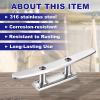 uxcell Boat Cleat Open Base 5 Inch, 4 Pcs 316 Stainless Steel Dock Cleat for Kayak Boat, Yachts, and Fishing Boats, Include Installation Screws view 2