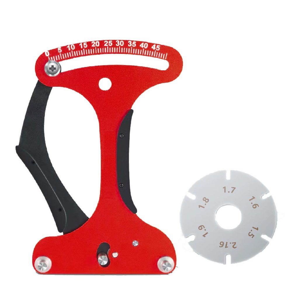 MJFUNTXY Spoke Tension Meter - Aluminum Alloy Wheel Repair Tool Road Bike Indicator Meter Tensiometer Wire Tension Adjustment Tool for Measuring Bicycle Wheel Spokes Voltage Value (red)