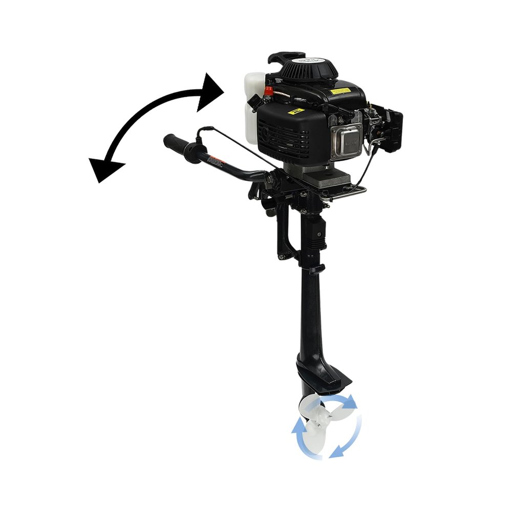 4 Stroke Outboard Motor Fishing Boat Engine, 3 HP Outboard Trolling Motor, Heavy Duty Outboard Motors for Fishing Aquaculture Outdoor, Boat Engine Outboard Motor