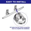 uxcell Boat Cleat Open Base 8 Inch, 4 Pcs 316 Stainless Boat Steel Dock Cleat, Mooring Accessories, Include Installation Screws view 4