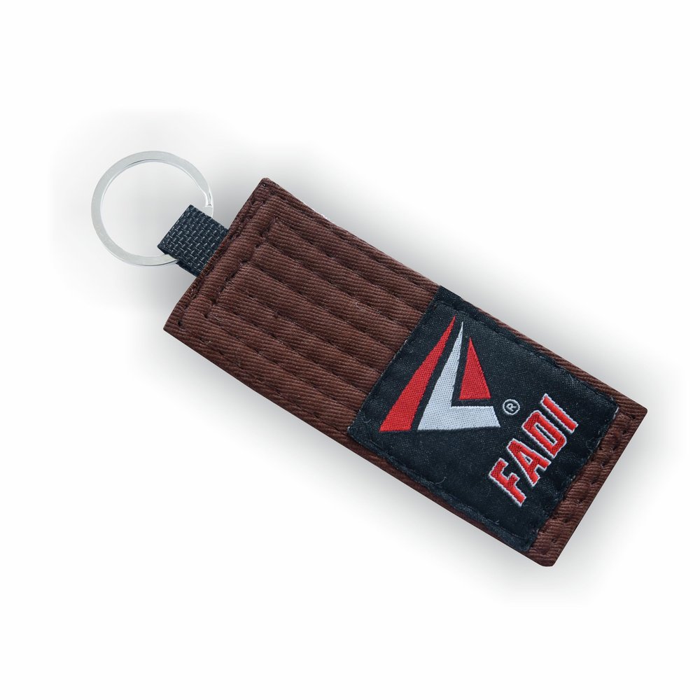 Fadi Sports Premium Jiu Jitsu Belt Keychain - BJJ Gi Belt key Chain for Martial Arts Fans - Ideal for Collections & Gifts (Brown)