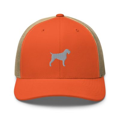German Wirehaired Pointer Trucker hat, Embroidered Unisex hat, German Pointer Trucker hat.