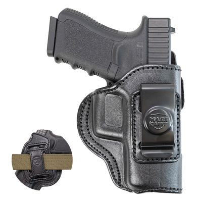 Maxx Carry Multi-Carry 4-Way OWB and IWB Premium Leather Gun Holster fits G 19 (GEN 1 - GEN 4) |G 19X 23 32 | S&W M&P Shield 2.0 | Ruger Security 9, SR9c, SR40c | SIG P239, P250 Subcompact