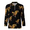 Bigfoot Sasquatch Mexican Mens Polo Shirts Long Sleeve Slim Fit Zippered Shirts Casual Golf Shirts Tee Top 5XL view 4