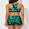 Aleumdr 3 Piece Athletic Tankini Swimsuits for Women with Shorts Swim Tank Tops with Sports Bra and Boyshorts Bathing Suits G Black X-Large view 3