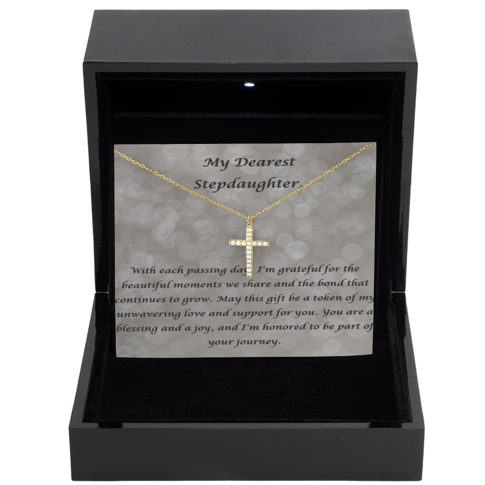 CrystalGoldCrossNecklace LuxuryBox 12057379