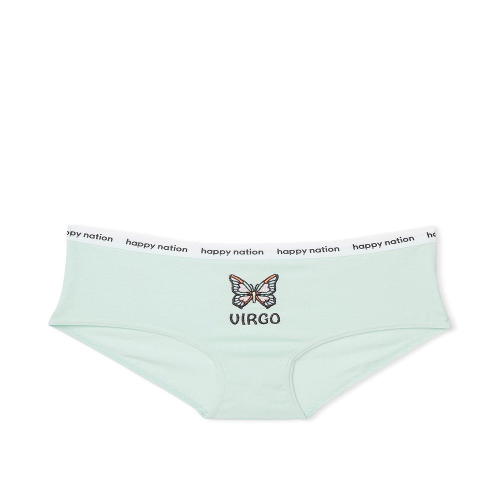 Happy Nation Girls Comfy Cotton Logo Hipster Underwear, Beach Glass Virgo, Large