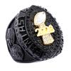 2023 Fantasy Football Championship Trophy Ring Award Prize Sport MVP Winner FFL League Champion Ring (size 11 with free box, Black Stones) view 3