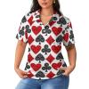 Playing Card Poker Women's Short Sleeve Polo Shirts Casual Collared T-Shirts Golf Shirts Sport Blouses Tops XL view 1