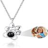 hadantto Custom Photo Necklace - Personalized Projection Necklace with Photo Inside - Love Memorial Gifts for Her - Unique Birthday Gift Idea for Wife or Girlfriend (Style2-Silver) view 1