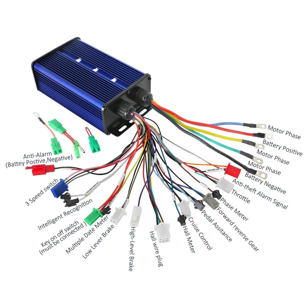 YC Yier 36V 48V 60V 72V 84V 45A-60A E Bike Brushless Motor Controller for Electric Bicycle Scooter Go Kart Golf Cart ATV Quad Razor Mini Bike