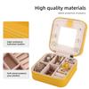 KElofoN Travel jewelry case Travel jewelry box Travel Jewelry Organizer Small Jewelry Organizer Box Gift for Girls Women with Mirror (Yellow) view 4